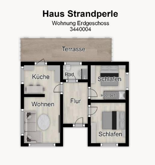 Haus Strandperle - Ferienwohnung Erdgeschoss Juist Bagian luar foto